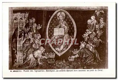 Ansichtskarte AK Angers Musee des Tapisseries Apocalypse Les vieillards deposant leurs couronnes aux pieds du Chr