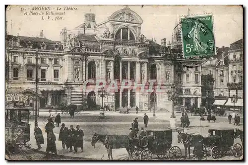 Cartes postales Angers Le Theatre et Place du Ralliement LV phot