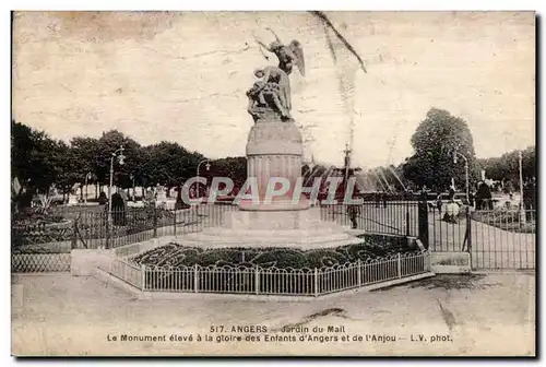 Cartes postales Angers Jardin du Mail Le Monument eleve a la gloire des Enfants d Angers et de l Anjou LV phot