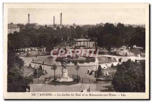 Cartes postales Angers Le Jardin du Mail et Le Monument aux Morts