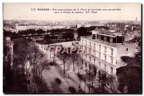 Cartes postales Angers Vue panoramique de la Place de Lorraine avec perspective vers le Palais de Justice