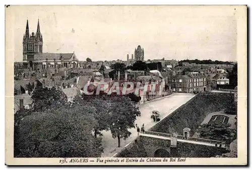 Ansichtskarte AK Angers Vue Generale et Entree du Chateau du Roi Rene