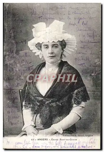 Cartes postales Angers coiffe pont de ceaise Folklore Costume