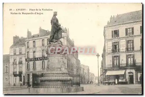 Cartes postales Angers place de la visitation statue de marguerite d anjou