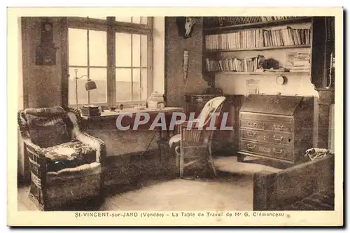 Cartes postales St Vincent sur Jard (Vendee) La Table de Travail de M G Clemenceau