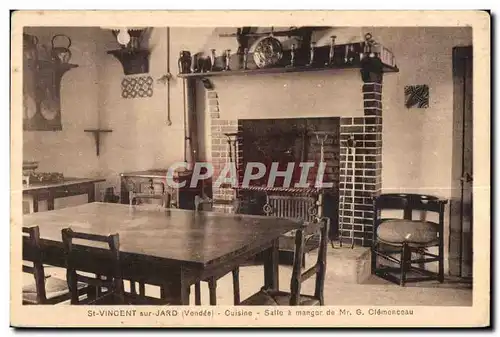 Cartes postales St Vincent sur Jard (Vendee) Cuisine Salle a Manager de Mr G Clemenceau