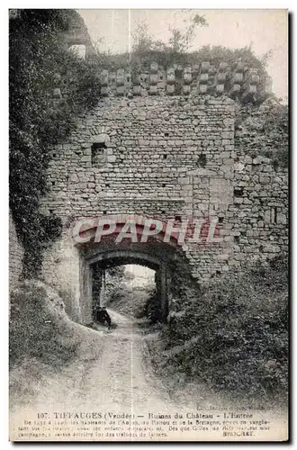 Ansichtskarte AK Tiffauges (Vendee) Ruines du Chateau L Entree