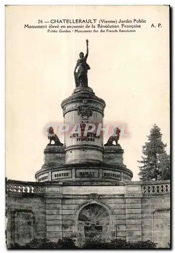 Ansichtskarte AK Chatellerault (Vienne) Jardin Public Monument eleve en souvenir De la Revolution Francaise Publi