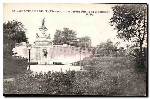 Ansichtskarte AK Chatellerault (Vienne) Le Jardin Public et Monument