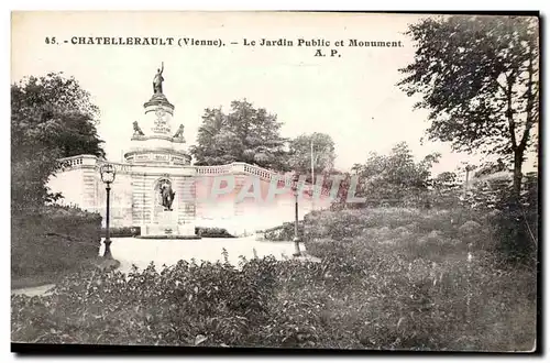 Cartes postales Chatellerault (Vienne) Le Jardin Public et Monument