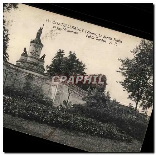 Cartes postales Chatellerault (Vienne) Le Jardin Public et Monument Garden