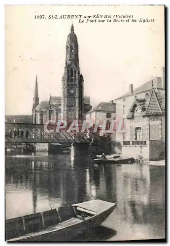 Ansichtskarte AK St laurent sur sevre (vendee) le pont sur la sevre et les eglises