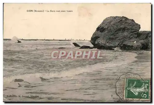 Cartes postales Sion (Vendee) la cote par gros temps