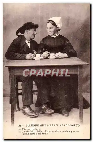 Cartes postales L amour auc marais vendeens (3) V te qu y te bige Folklore Costume