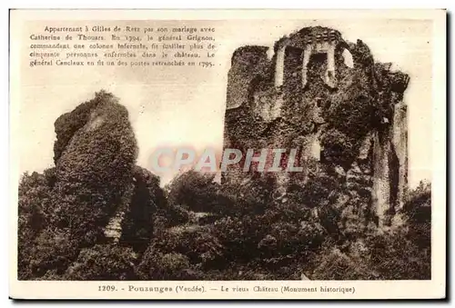 Ansichtskarte AK Pouzauges (Vendee) le vieux chateau (MOnument historique)
