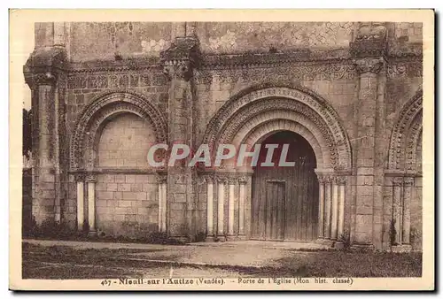 Cartes postales Nieuil sur I Autize (Vendee) Porte de i Eglise (Mon hist classe)