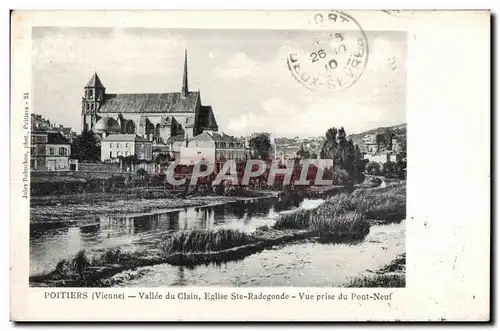 Cartes postales Poitiers (Vienne) Vallee du clain Eglise Ste Radegonde Vue prise du Pont Neuf