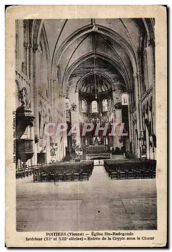 Cartes postales Poitiers (Vienne) Eglise Ste Radegonde Interieur (XI et XIII Siecle) Entree de la Crypte sous le