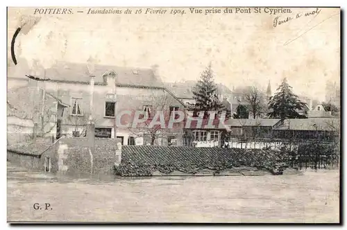 Cartes postales Poitiers Inondations du 16 Fevrier Vue prise du Pont St Cyprien