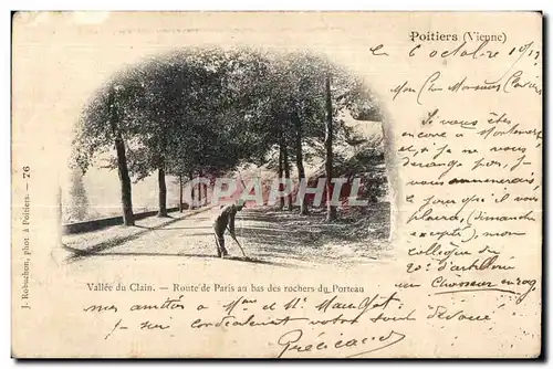 Cartes postales Vallee du Clain Route de Paris au bas des rochers du Porteau