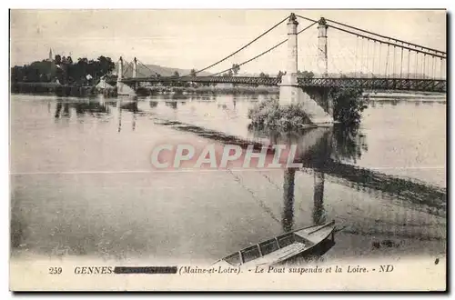 Cartes postales Gennes Le Pont suspendu et la Loire