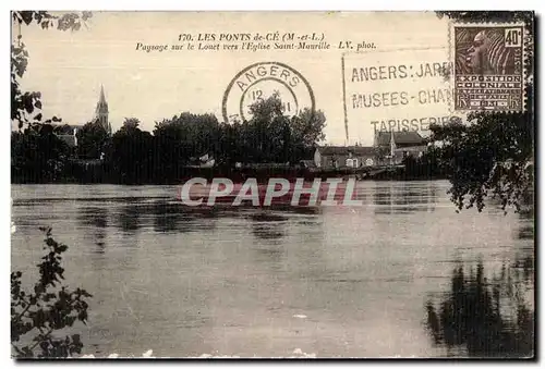 Cartes postales Les Ponts de Ce Paysage sur le Louet vers I Eglise Saint Maurille