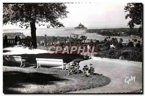 Moderne Karte Avranches (Manche) Le Jardin des Plantes et vue de la Baie vers le Mont Saint Michel