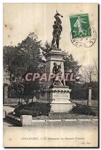 Ansichtskarte AK Avranches le monument du souvenir francais