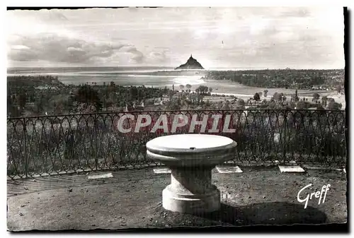 Cartes postales moderne Normandie 503-6 Avranches (manche) au jardin des plantes la table d orientation et vue sur la b