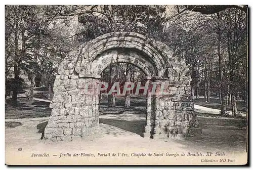 Cartes postales Avranches jardin des plantes portail de l are chapelle de saint gcorges de bouillets XI siecle c