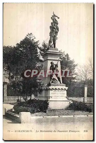 Cartes postales Avranches le monument du souvenir francais Militaria