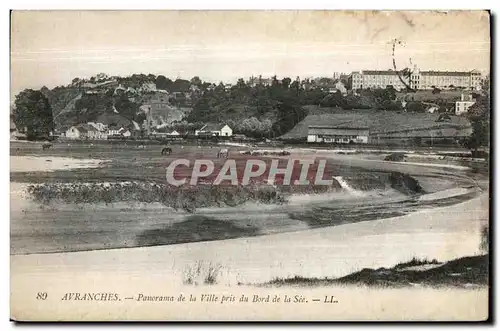 Cartes postales Avranches panorama de la ville pris du bord de la See