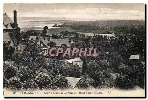 Cartes postales Avranches contre jour sur la baie du mont saint michel