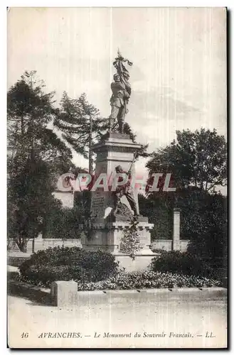 Cartes postales Avranches le mounment du souvenir francais Militaria