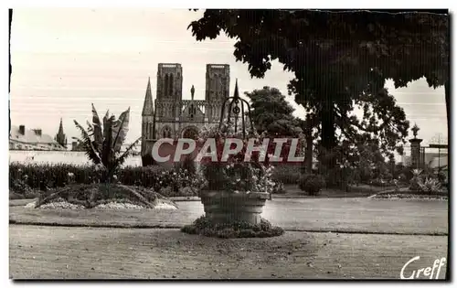 Moderne Karte En normandie 503-11 Avranches (manche) le jardin des plantes et l eglise norte dame des champs