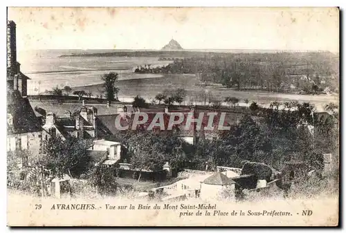 Ansichtskarte AK Avranches Vue sur la Baie du Mont Saint Michel Prise de la Place de la Sous Prefecture