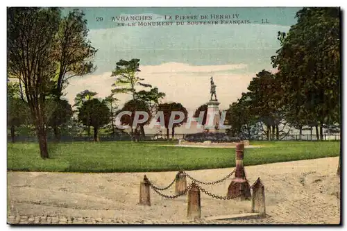 Ansichtskarte AK Avranches La Pierre de Henri et Le Monument Du Souvenir Francais