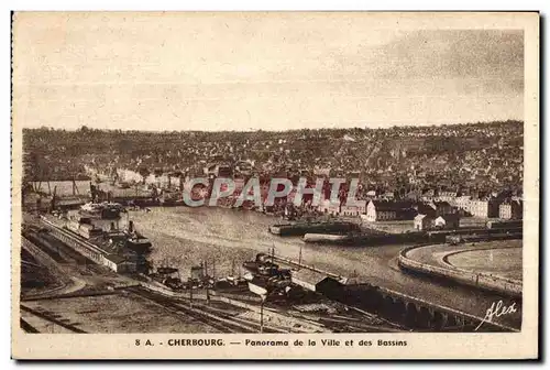 Ansichtskarte AK Cherbourg Panorama de Ville et Des Bassins