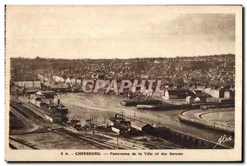 Cartes postales Cherbourg Panorama de Ville et Des Bassins