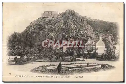 Cartes postales Cherbourg Le Jardin Public le Fort du Roule