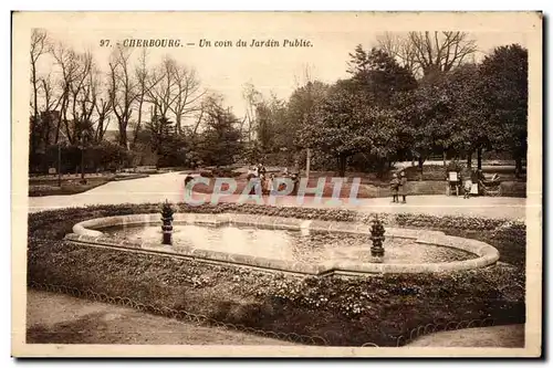 Ansichtskarte AK Cherbourg Un coin du Jardin Public