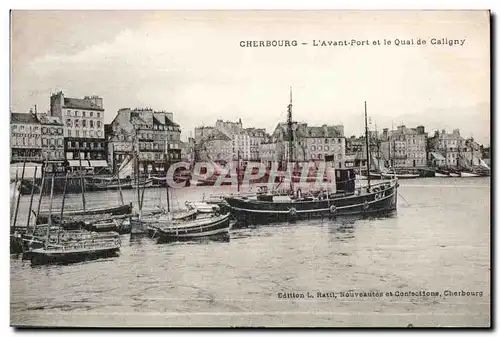 Cartes postales Cherbourg L Avant Port et le Quai de Caligny Bateaux