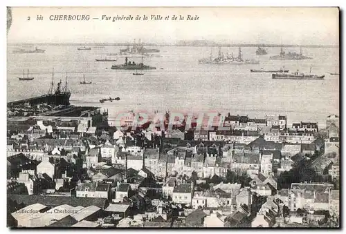 Ansichtskarte AK Cherbourg Vue generale de la Ville et de la Rade Bateaux