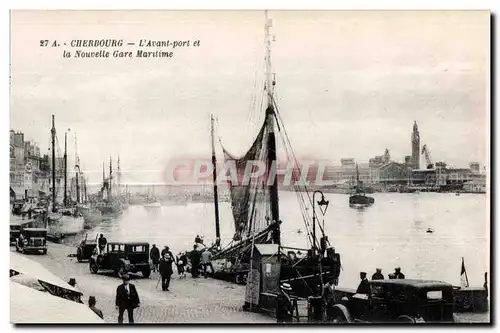 Cartes postales Cherbourg L Avant port et la Nouvelle Gare Maritime