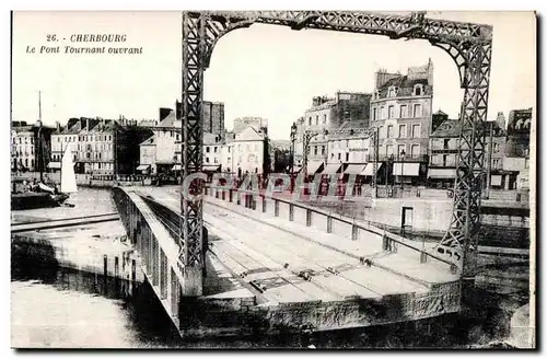 Cartes postales Cherbourg Le Pont Tournant ouvrant