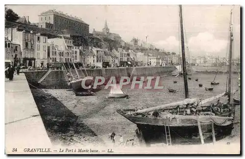 Ansichtskarte AK Granville Le Port a Maree basse Bateaux