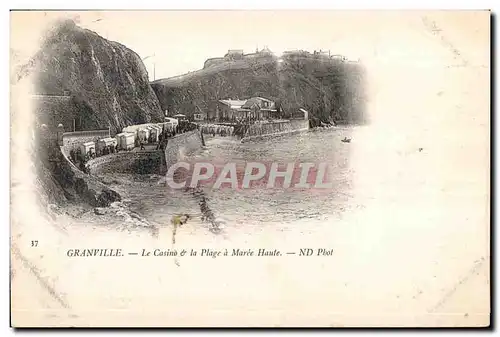 Ansichtskarte AK Granville Le Casino et la Plage a Maree Haute