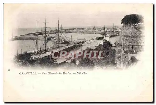 Cartes postales Granville Vue Generale des Bassins Bateaux