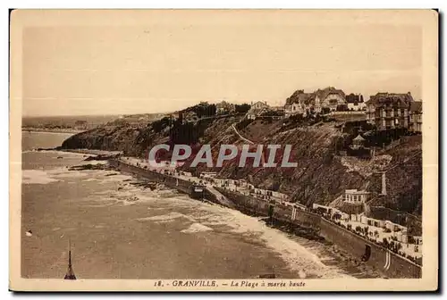 Cartes postales Granville La Plage a maree baute