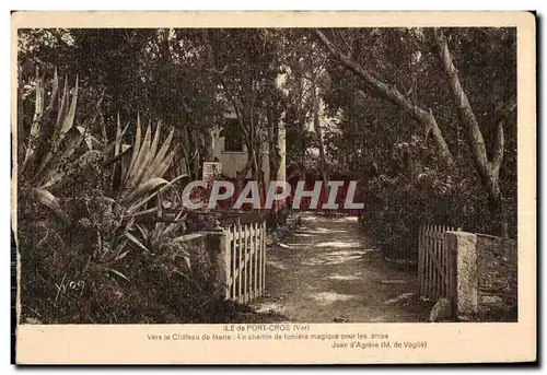 Cartes postales Le de Port Cros (Var) Vers le Chateau de feerie Un chemin de lumiere magique pour les